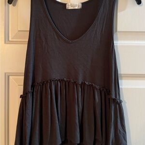 Altar'd State Charcoal/Navy Flowy Tank Top